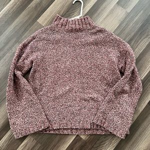 St. John's Bay Womens Peachy Pink Knit Sweater Mock Neck Size L